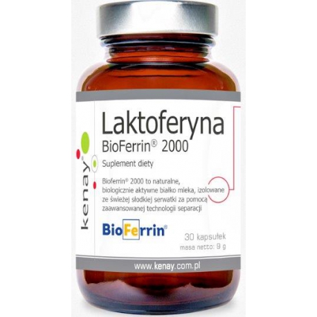 LAKTOFERYNA Bio Eco Ekatrakt 88% Bioferrin® 2000 Colostrum Siara 30 Kapsułek