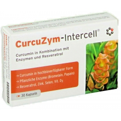 CurcuZym lntercell® Kurkumina + (Papaina, Bromelaina, Resweratrol) 30 Kapsułek